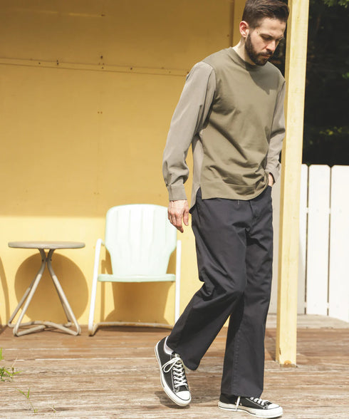 MR.OLIVE / GERMAN DUCK / WASHED WIDE STRIGHT PANTS / ミスターオリーブ ジャーマンダック ウォッシュドワイドストレートパンツ